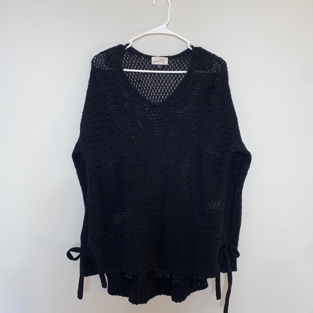 Universal Thread Black Knit Sweater with Ties